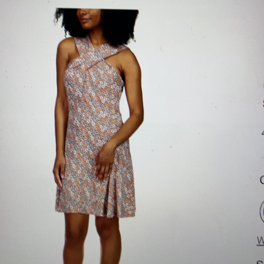 Michael Kors Petite Crossover Floral Dress NWT